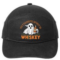 My Favorite Spirit Is Whiskey Funny Halloween Design 7-Panel Snapback Hat