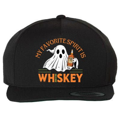 My Favorite Spirit Is Whiskey Funny Halloween Design Wool Snapback Cap