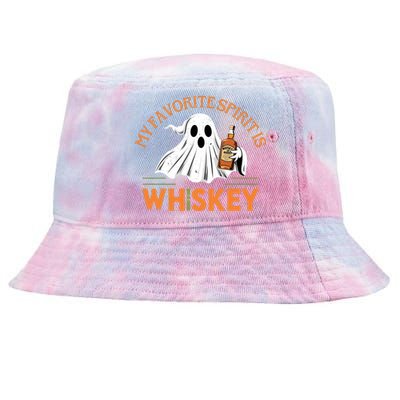 My Favorite Spirit Is Whiskey Funny Halloween Design Tie-Dyed Bucket Hat