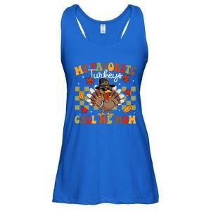 My Favorite Turkeys Call Me Mom Cute Family Thanksgiving Gift Ladies Essential Flowy Tank