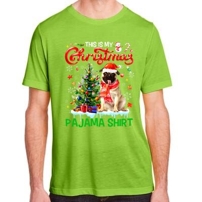 Matching Family This Is My Christmas Pajama Santa Pug Dog Gift Adult ChromaSoft Performance T-Shirt