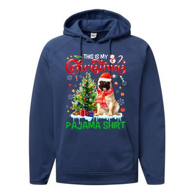 Matching Family This Is My Christmas Pajama Santa Pug Dog Gift Performance Fleece Hoodie