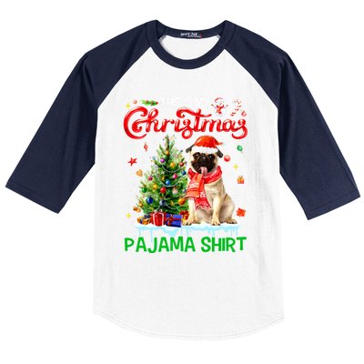 Matching Family This Is My Christmas Pajama Santa Pug Dog Gift Baseball Sleeve Shirt