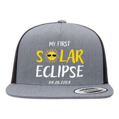 My First Total Solar Eclipse April 8th Eclipse Flat Bill Trucker Hat