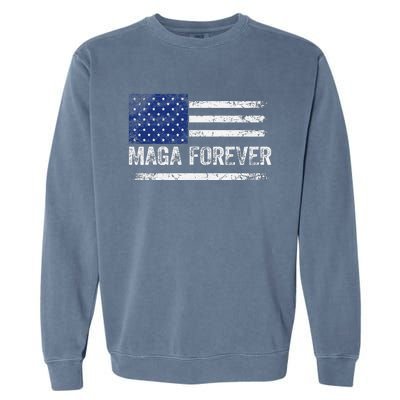 Maga Forever Trump 47 Outfit America Flag Maga Forever Garment-Dyed Sweatshirt