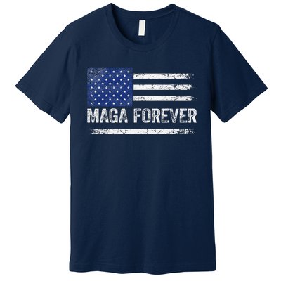 Maga Forever Trump 47 Outfit America Flag Maga Forever Premium T-Shirt