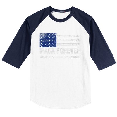 Maga Forever Trump 47 Outfit America Flag Maga Forever Baseball Sleeve Shirt