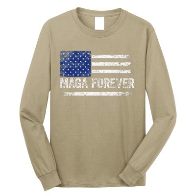 Maga Forever Trump 47 Outfit America Flag Maga Forever Long Sleeve Shirt