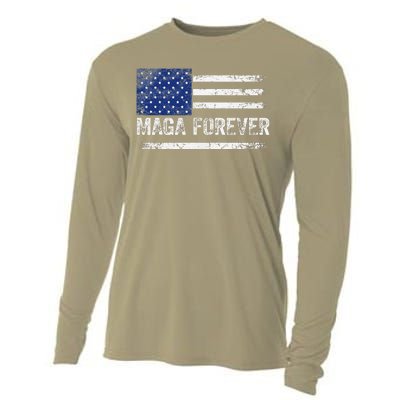 Maga Forever Trump 47 Outfit America Flag Maga Forever Cooling Performance Long Sleeve Crew