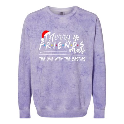 Merry Friendsmas The One With The Besties Christmas Friends Colorblast Crewneck Sweatshirt