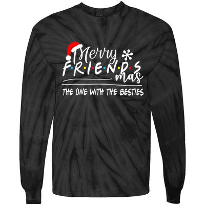 Merry Friendsmas The One With The Besties Christmas Friends Tie-Dye Long Sleeve Shirt