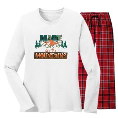 Made For The Mountains Hiking Gift Women's Long Sleeve Flannel Pajama Set 