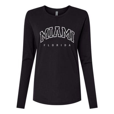 Miami Florida Throwback Design Classic Womens Cotton Relaxed Long Sleeve T-Shirt