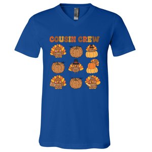 Matching Family Thanksgiving Cousin Crew Retro Matching Gift V-Neck T-Shirt