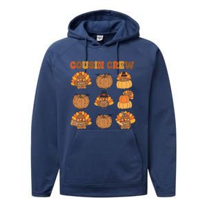 Matching Family Thanksgiving Cousin Crew Retro Matching Gift Performance Fleece Hoodie