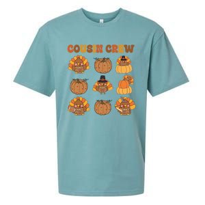 Matching Family Thanksgiving Cousin Crew Retro Matching Gift Sueded Cloud Jersey T-Shirt