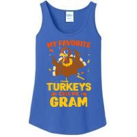 My Favorite Turkeys Call Me Gram Funny Thanksgiving Turkey Gift Ladies Essential Tank