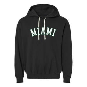 Miami Fl Throwback Sporty Design Classic Garment-Dyed Fleece Hoodie