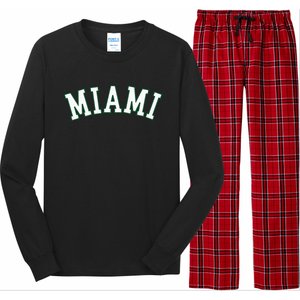 Miami Fl Throwback Sporty Design Classic Long Sleeve Pajama Set