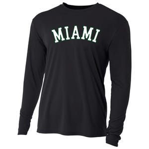 Miami Fl Throwback Sporty Design Classic Cooling Performance Long Sleeve Crew