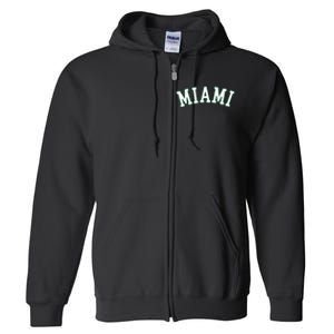 Miami Fl Throwback Sporty Design Classic Full Zip Hoodie