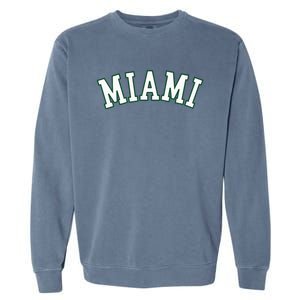 Miami Fl Throwback Sporty Design Classic Garment-Dyed Sweatshirt