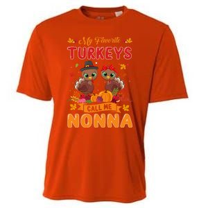 My Favorite Turkeys Call Me Nonna Cute Family Thanksgiving Gift Cooling Performance Crew T-Shirt