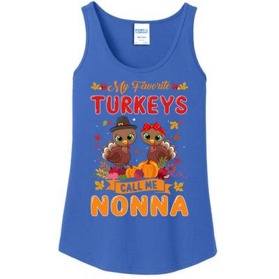 My Favorite Turkeys Call Me Nonna Cute Family Thanksgiving Gift Ladies Essential Tank