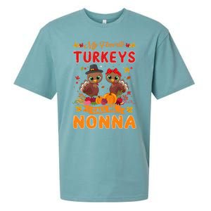 My Favorite Turkeys Call Me Nonna Cute Family Thanksgiving Gift Sueded Cloud Jersey T-Shirt