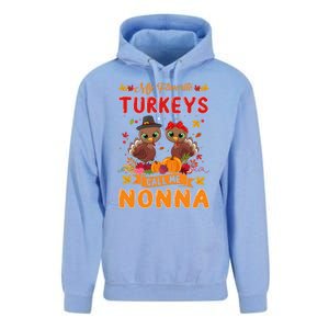 My Favorite Turkeys Call Me Nonna Cute Family Thanksgiving Gift Unisex Surf Hoodie