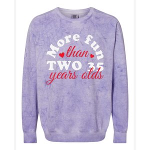 More Fun Than 2 35 Year Olds 70th Birthday Funny Colorblast Crewneck Sweatshirt