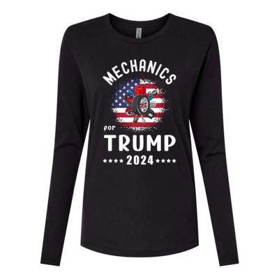 Mechanics For Trump 2024 American Flag Vote Trump Gift Womens Cotton Relaxed Long Sleeve T-Shirt