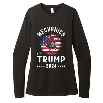 Mechanics For Trump 2024 American Flag Vote Trump Gift Womens CVC Long Sleeve Shirt