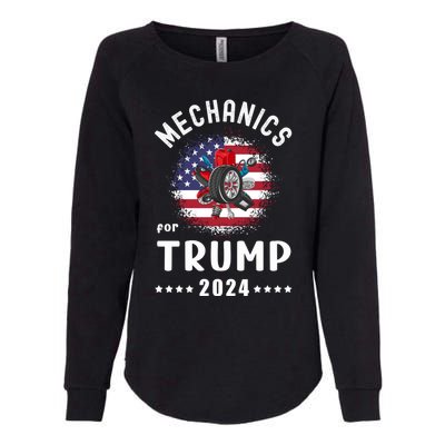 Mechanics For Trump 2024 American Flag Vote Trump Gift Womens California Wash Sweatshirt