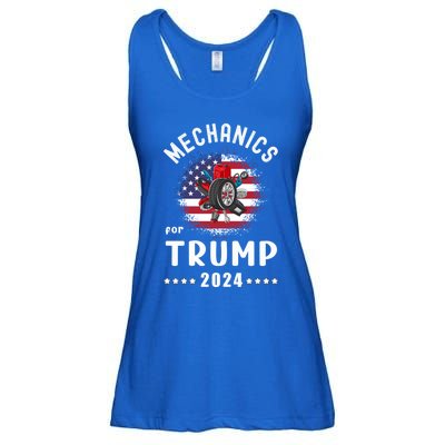 Mechanics For Trump 2024 American Flag Vote Trump Gift Ladies Essential Flowy Tank