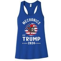 Mechanics For Trump 2024 American Flag Vote Trump Gift Women's Racerback Tank