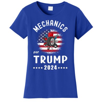 Mechanics For Trump 2024 American Flag Vote Trump Gift Women's T-Shirt