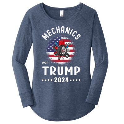 Mechanics For Trump 2024 American Flag Vote Trump Gift Women's Perfect Tri Tunic Long Sleeve Shirt