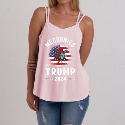 Mechanics For Trump 2024 American Flag Vote Trump Gift Women's Strappy Tank