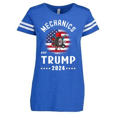 Mechanics For Trump 2024 American Flag Vote Trump Gift Enza Ladies Jersey Football T-Shirt