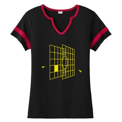 Millennium Falcon Targeting Computer Ladies Halftime Notch Neck Tee