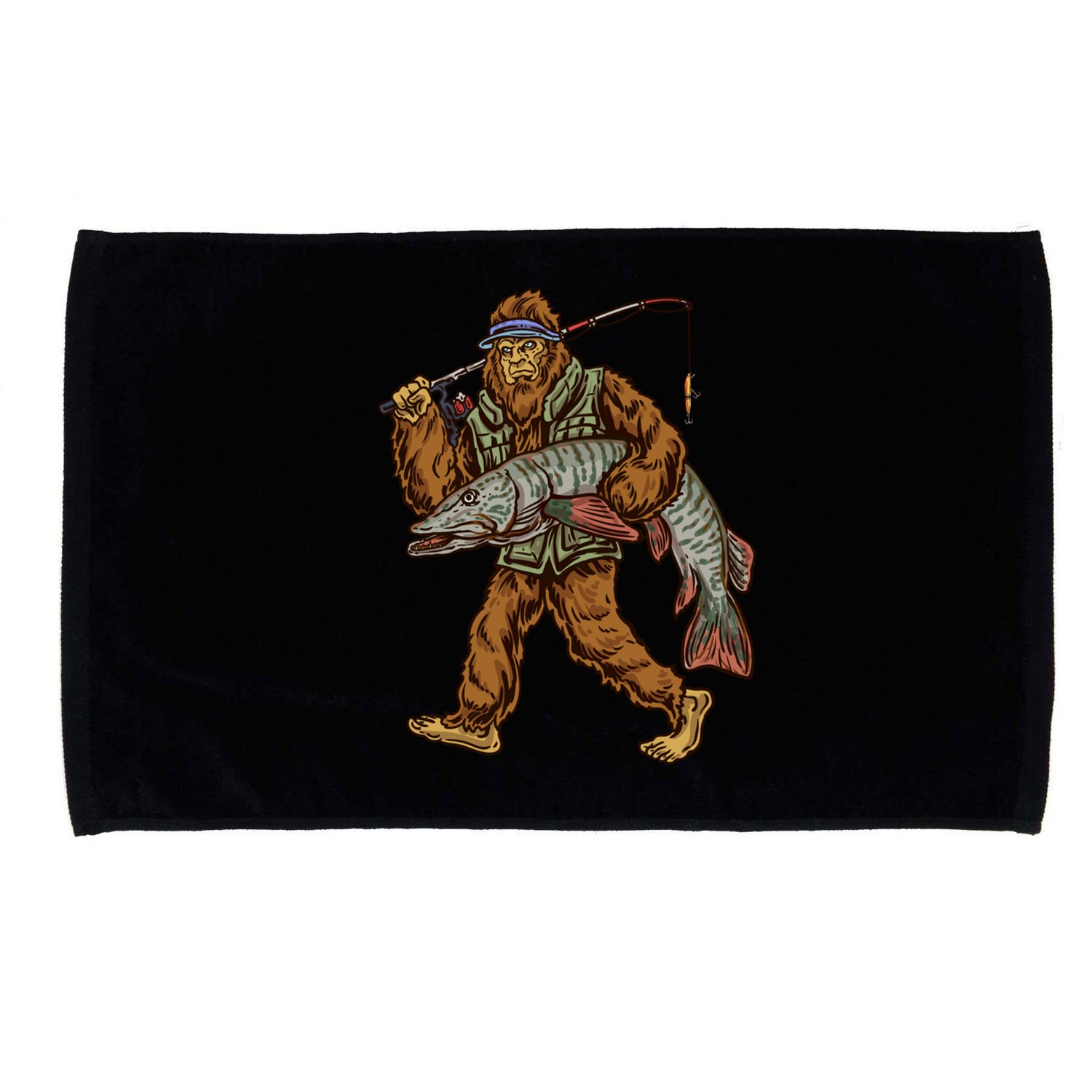 Muskie Fishing Tiger Musky Hunting Bigfoot Fisher Cool Gift Microfiber Hand Towel