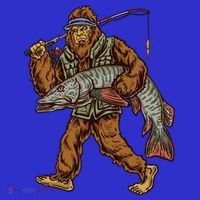 Muskie Fishing Tiger Musky Hunting Bigfoot Fisher Cool Gift T-Shirt