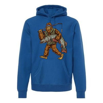 Muskie Fishing Tiger Musky Hunting Bigfoot Fisher Cool Gift Premium Hoodie