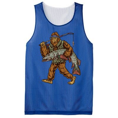 Muskie Fishing Tiger Musky Hunting Bigfoot Fisher Cool Gift Mesh Reversible Basketball Jersey Tank