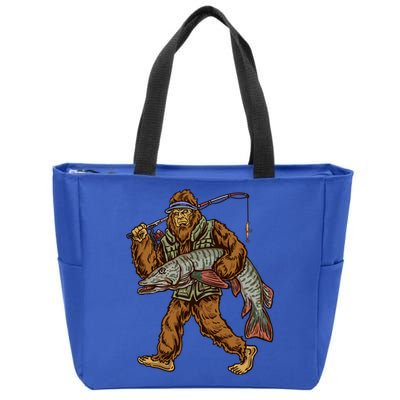 Muskie Fishing Tiger Musky Hunting Bigfoot Fisher Cool Gift Zip Tote Bag