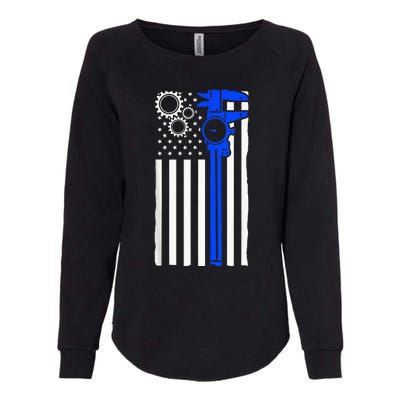 Machinist Flag Tools CNC Machine Operator Machining Womens California Wash Sweatshirt