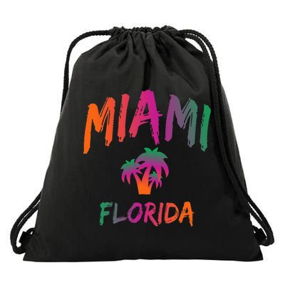 Miami Florida Text Print Classic Drawstring Bag