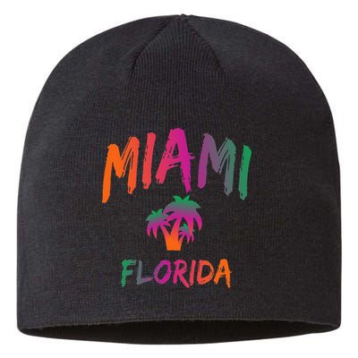 Miami Florida Text Print Classic Sustainable Beanie