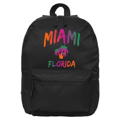 Miami Florida Text Print Classic 16 in Basic Backpack